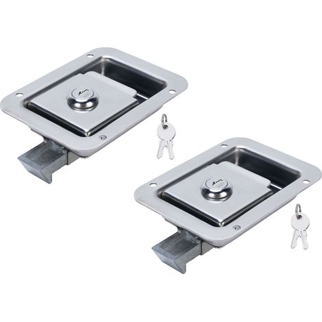 Set di 2 maniglie di bloccaggio per pallet in acciaio inox con chiavi per porta del rimorchio, cassetta degli attrezzi del camper, camion (1/5)