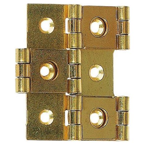 Charnière paravent en acier laitonné – Largeur fermée 30 mm – Ouverture double sens – Pour projets d'aménagement intérieur (1/2)