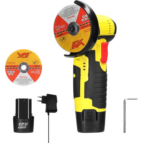 Meuleuse d'angle 12 V portable portable électrique meuleuse machine carrelage en céramique bois multi-fonction polissage meulage machine de découpe maison menuiserie bricolage meuleuse d'angle recharg