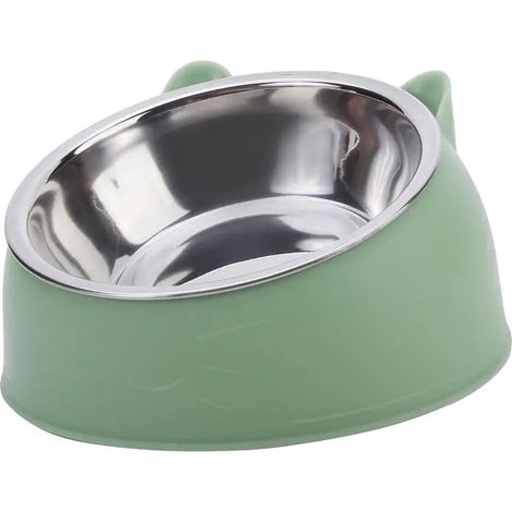 Gamelles pour animaux, en acier inoxydable, design ergonomique, Vert 5pcs (1/2)