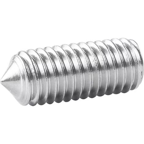 Vis Sans Tête à Pointe Conique en Acier Inox, Vis à Métaux, Vis Pointeau, Vis à Six Pans Creux M8x20mm (10 pcs) (1/5)
