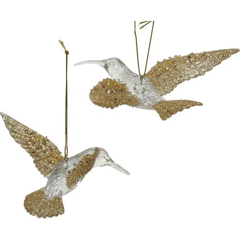 1 CIONDOLO COLIBRI' IN GLITTER APPENDIBILE ASSORTITO