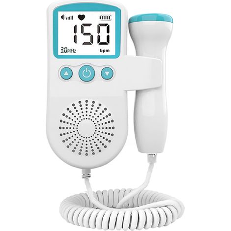Moniteur de fréquence cardiaque fœtal 3.0MHz, détecteur de battements de bébé sans fil, appareil de surveillance prénatale intelligent, pile incluse. (1/5)