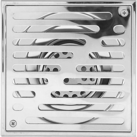 Caniveaux de douche carrés, grilles d'évacuation d'eau de terrasse, caniveaux de sol en acier inoxydable anti-odeurs (150 150 mm) (1/5)