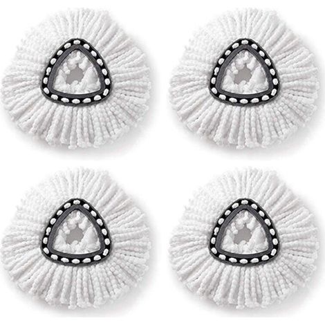 4 Pieces Mop Refill, Mop Heads Compatible with Vileda Turbo EasyWring and Clean, Microfiber Fringe Head, Replacement Mop Pads Compatible with Vileda Turbo Mop 4 in 1