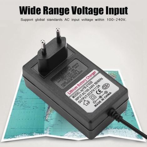 Chargeur de batterie au lithium 21V/2A, Adaptateur de chargeur Li-ion pour chargeur de batterie Li-ion (1/4)