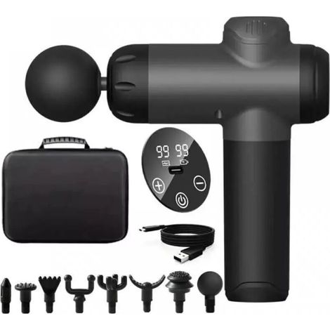 99-Speed Percussion Massage Gun - 8 Deep Tissue Heads - Manual Muscle Massage - Sports Recovery