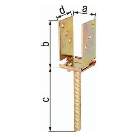 GAH Alberts Support de poteau en U ETA-10/0210 71-131x110x200x70mm TZN - 214494 (1/3)