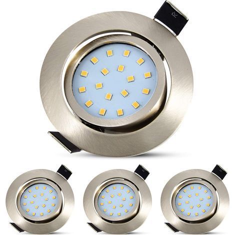 TAISHENGDA-4 pièce Spot LED intérieur encastrable extra plat à 28mm Ampoule LED d’éclairage encastré orientable 40° Lamp plafond 5W en équivalence de 50W halogène, 500lm lumineux, Blanc Chaud Conforta (1/5)