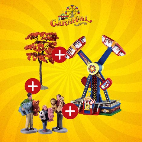 OFFERTA LEMAX CARNIVAL VILLAGE - PRIZE WINNERS + FIREBALL FRENZY + YELLOWWOOD TREE, LARGE (1/3)