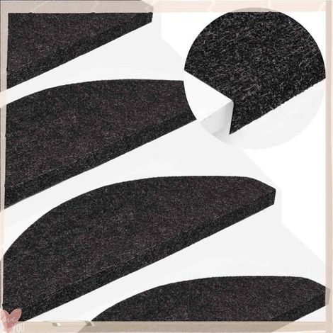 355253 Tapis d'escalier auto-adhésifs 10 pcs anthracite 65x22,5x3,5 cm (1/5)