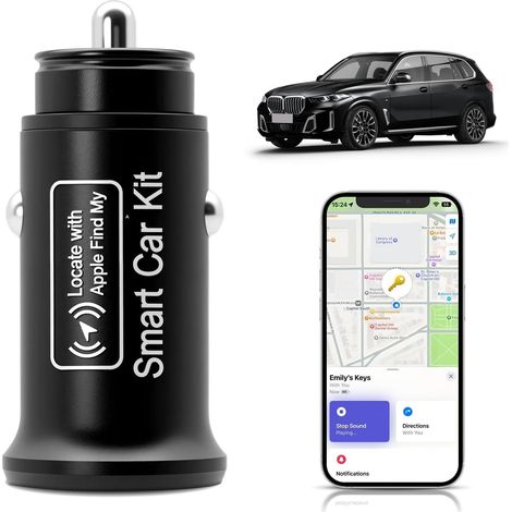 Fahrzeug-Tracker-Sender [MFi-zertifiziert] 2-in-1 Dual-Port 20W Schnellladegerät mit GPS-Sender, kompatibel mit Apples „Wo ist“-App, Plug & Play (nicht (1/5)