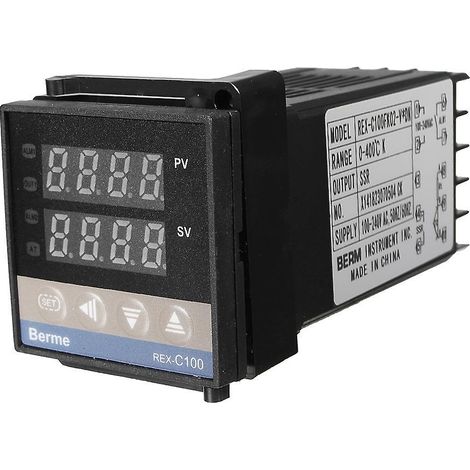 REX-C100 PID-LCD-Digitaltemperaturregler + Thermoelement Typ K + SSR-Halbleiterrelais max. 40 A