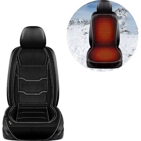 Coussin de siège auto chauffant 12V/24V, housse de siège électrique chauffante pour voiture, couverture de siège réchauffante universelle, confortable et rapide à chauffer (1/4)