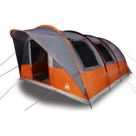 vidaXL Tienda de campaña con túnel 5 personas impermeable gris naranja (1/2)