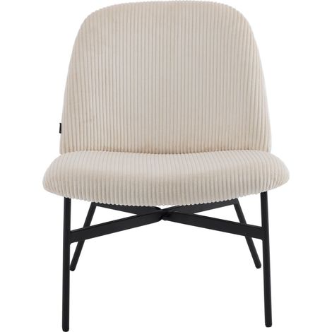 Fauteuil en velours côtelé beige - Petra (1/5)