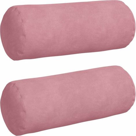 Coussins décoratifs, lot de 2, roses, 15 x 40 cm de diamètre (1/5)