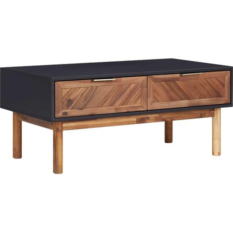 Mesa de centro de madera maciza de acacia y MDF 90x50x40 cm vidaXL (1/5)