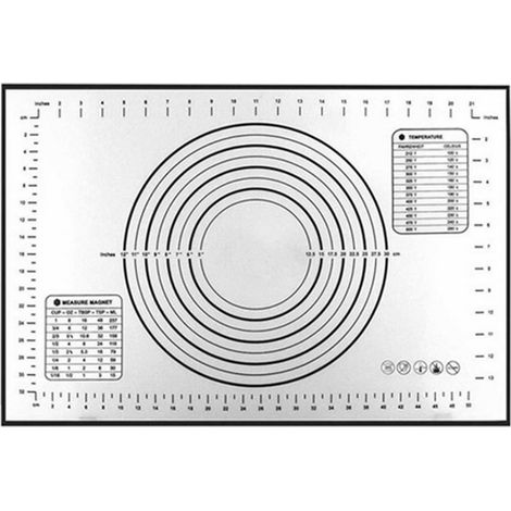 Tapis De Cuisson En Silicone - Tapis Anti-dérapant Avec Graduations - Pour Pétrissage Pâte Et Cuisson - 60 X 40 Cm - Lot De 6 (1/5)