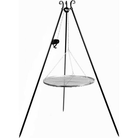 Potence Ă grillade en acier, 180cm de hauteur, moulinet inclus, CookKing, 111357
