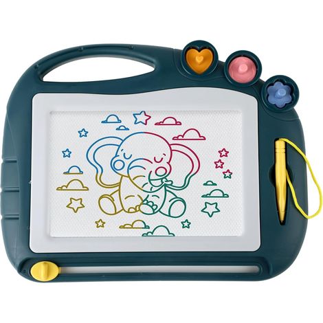 Tableau Magnétique Ardoise Magique - Stylo Magnétique + 3 Timbres Inclus - Cadeau Éducatif et Jouet Créatif - Vert (1/5)