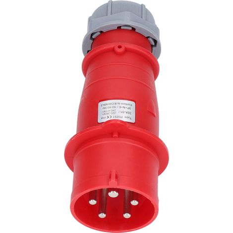 Connecteur industriel étanche à 5 broches pour l'aviation, fiche droite dissimulée 3P+N+T, 220-380 V CA ou 240-415 V CA, 32 A (1/5)