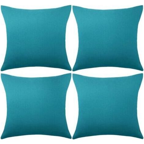 Lot de 4 housses de coussin carrées imperméables 45 x 45 cm – Décoration extérieure pour patio, balcon, jardin – Fermeture éclair invisible (1/5)