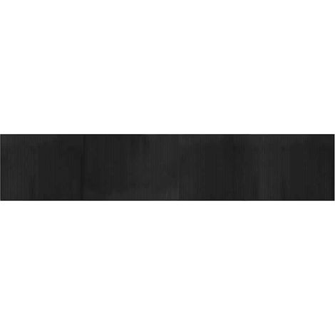 Tapis de sol décoratif rectangulaire noir 80x400 cm bambou fr38326 (1/5)