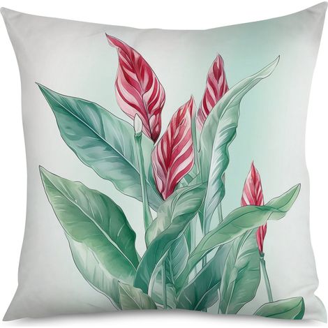 Housse de Coussin Plantes Vertes, Style Naturel (1/5)
