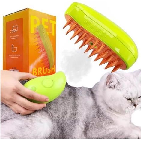 Filiyano-Brosse vapeur - Brosse vapeur pour chat - Brosse 3 en 1 - Nettoyage vapeur - Massage pour chat (1/4)