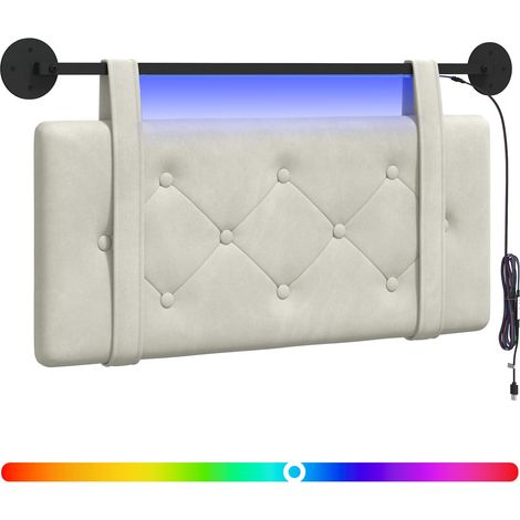 Maison Exclusive - Hängendes Kopfteil Mit LED Licht Creme Samt