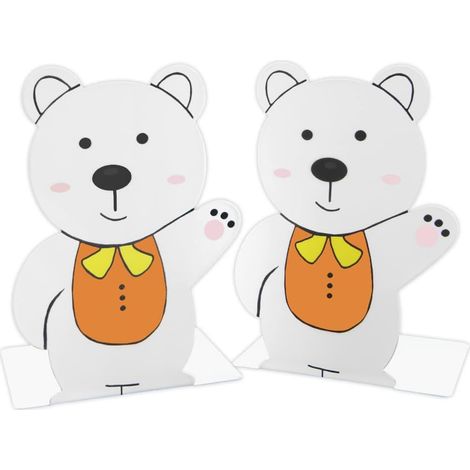 1 Pair of White Bear Boots, Thickened Iron Boots Non-Slip Metal Animal Boots, Office Storage, Bookcase, School Office, Home Decoration (1/5)