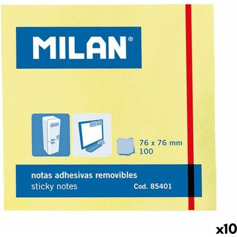 Blocchetti di foglietti autoadesivi Milan 75x75 mm, 100 pezzi, colorati. (1/2)