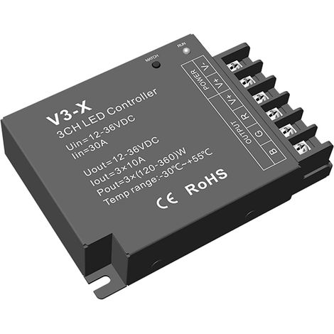 Einfarbig/CCT/RGB Controller - 12-36V DC - 3 Kanäle - 10A/Kanal