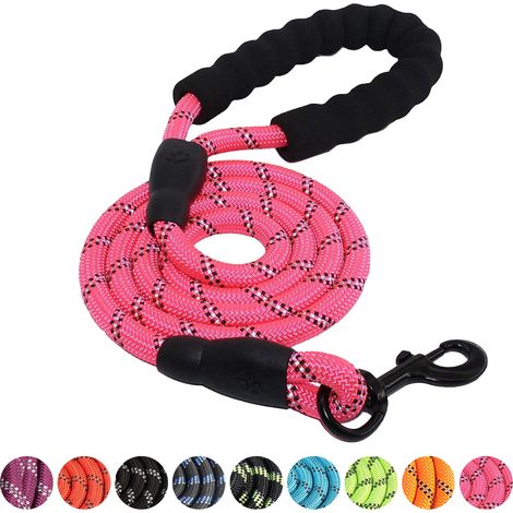 1 Laisse pour chien, Nylon 12mm, Poignée rembourrée, Fil réfléchissant, Pour petits et grands chiens (1/5)