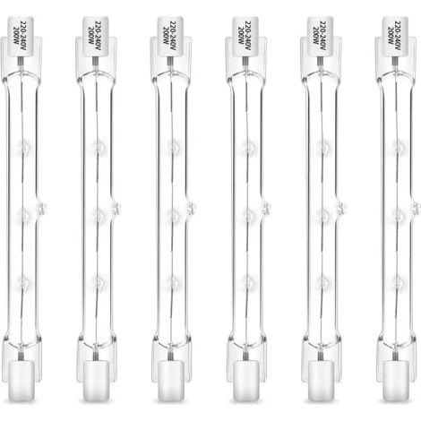 R7S Ampoule Halogène 118mm 200W , Dimmable, AC220-240V 2000LM Blanc Chaud 2700K, R7s Linéaire Ampoule Projecteur en Tungstène J118, pour Spot de Travail, Pafonniers, Eclairage Paysage, Lot de 6 (1/5)