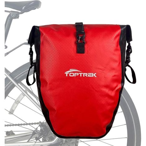 Fahrradtasche Gepäckträger wasserdicht 23-28L Rot und Schwarz (1/5)