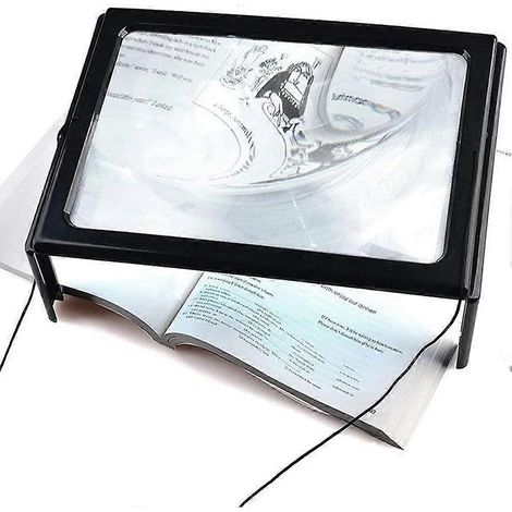 Loupe mains libres avec éclairage LED, cordon de cou, pieds dépliables, pour lire des documents, couture, travaux manuels. (1/2)