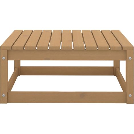 Poggiapiedi da giardino 70x70x30cm in legno massello di pino color miele 020014946