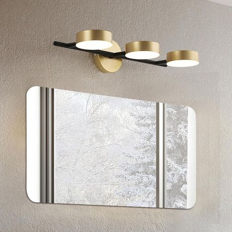 Goldene LED-Schwenkwandleuchte, Badezimmerspiegelleuchte, 3 Farbtemperaturen 3000K/4000K/6000K, 3 Leuchten, für Schlafzimmer, Wohnzimmer, Küche, Flur (1/5)