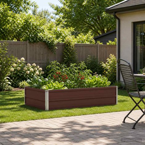 vidaXL Cama de Jardín Elevada Marrón 100 x 80 x 24 cm (1/5)