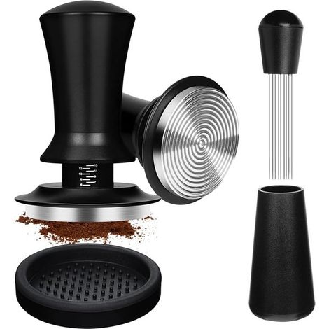 Pressino per caffè 51 mm - pressino e divisore per espresso con aghi sottili, pressino per caffè, portafiltro, accessori per macchine da caffè espresso e barista