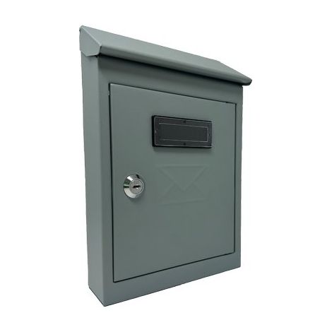 CASSETTA POSTA TRADIZIONE + CILINDRO MINI  ACCIAIO VERN GRIGIO 175X50 H 260