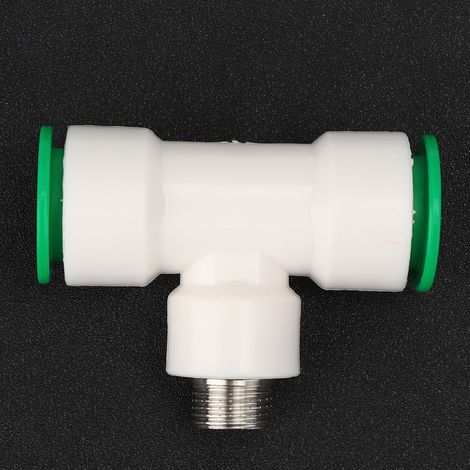 Raccords adaptateurs pour tuyaux d'eau en plastique PPR, raccords en T doubles 25 mm à filetage extérieur G1/2 pour le raccordement de tuyaux. (1/5)