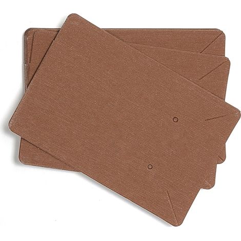100 cartes de boucles d'oreilles (6x9cm), étiquettes en papier kraft vierges et 100 sacs OPP pour présenter les colliers et les bracelets (brun). (1/5)