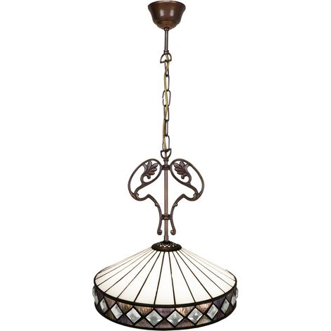 Lampe à suspension avec ornement en fonte Série Tiffany Ilumina D-30cm