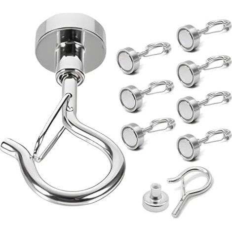 Hochleistungs-Magnethaken – über 12 kg starke Magnete, Q-förmig, für Autos, Garagen, Grills, Kühlschränke, Kreuzfahrten u. v. m., 10er-Pack (1/5)
