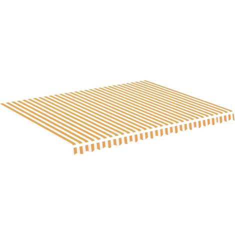 Maison Exclusive - Tessuto di Ricambio per Tenda da Sole Giallo e Bianco 4,5x3,5 m