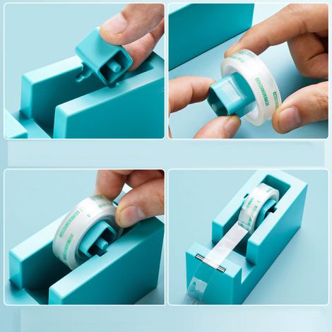 Ruban adhésif distributeur simple portable ABS résine bureau école bureau bleu clair (1/4)