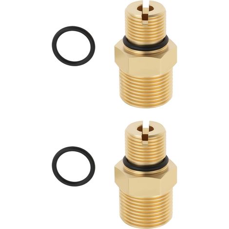 Lot de 2 connecteurs de sortie de pompe de nettoyeur haute pression G3/8" vers M22 en laiton (1/5)